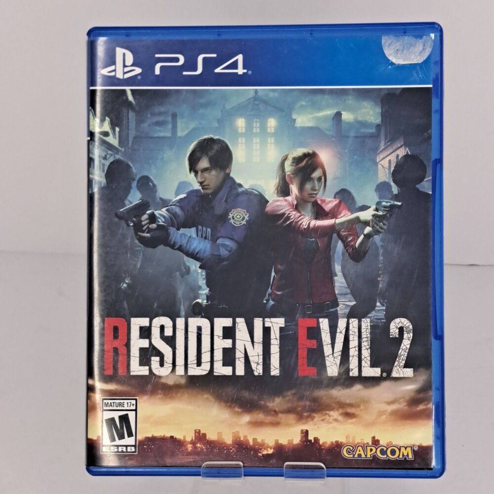 Capcom Resident Evil 2 Video Game For Ps4 With Case And Disc Blu-Ray Dark Cover